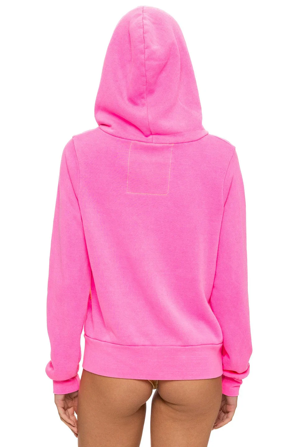 AVIATOR NATION MOUNTAIN STITCH CHEVRON 4 ZIP HOODIE - NEON PINK - Image 2