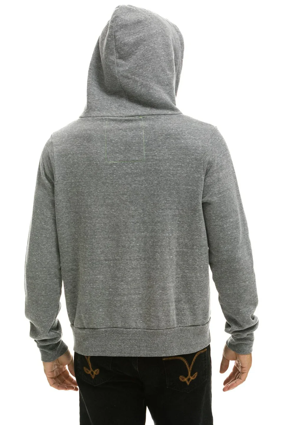 AVIATOR NATION UNISEX 5 STRIPE ZIP HOODIE - HEATHER GREY/GREY - Image 4