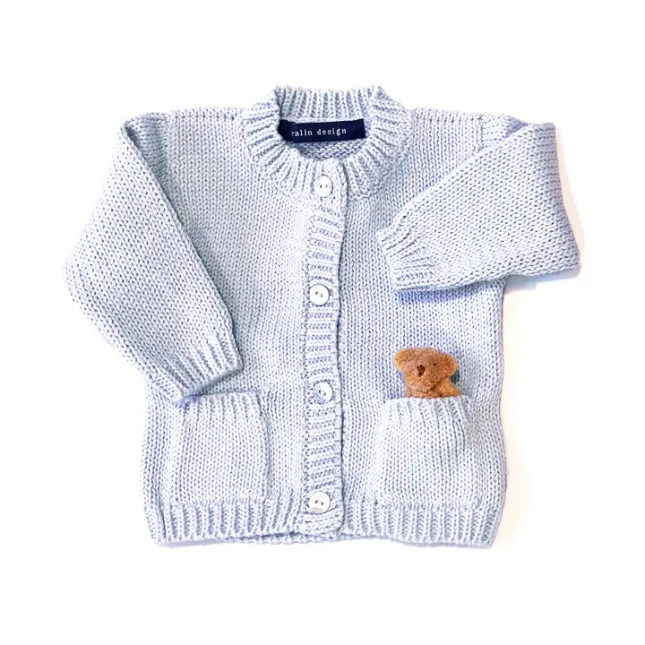 BABY BLUE BEAR CARDIGAN