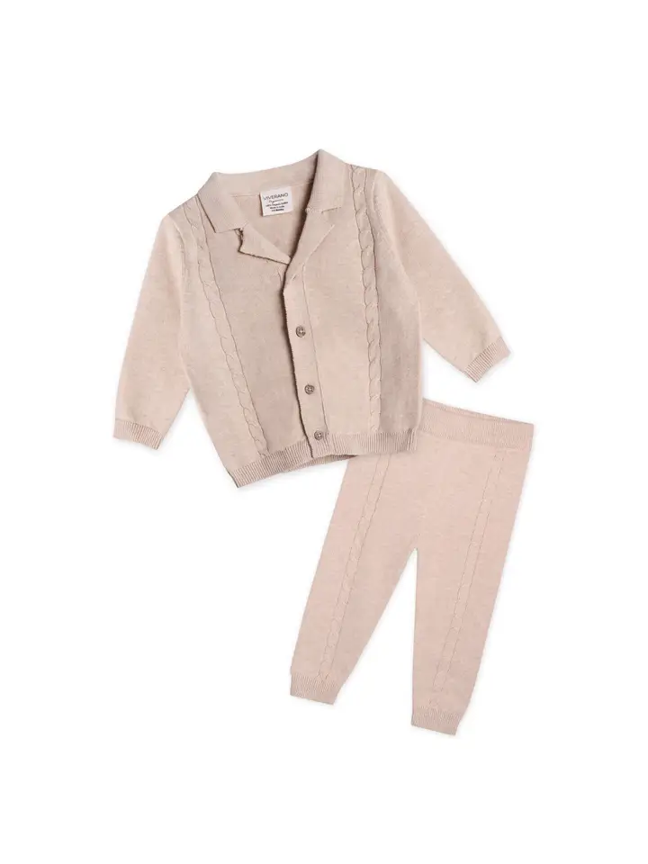 BABY CABLE KNIT CARDIGAN SET