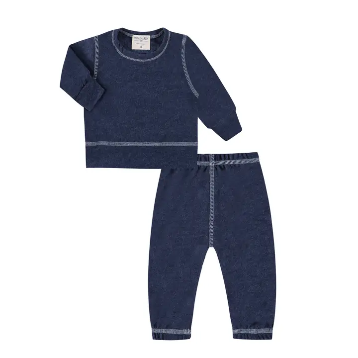 BABY NAVY HACCI LOUNGEWEAR SET