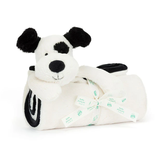BASHFUL BLACK CREAM PUPPY BLANKIE