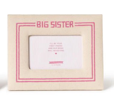 BIG SISTER EMBROIDERED SQUARE FRAME