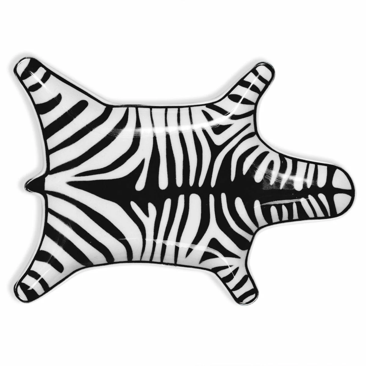 BLACK AND WHITE ZEBRA STACKING TRAY