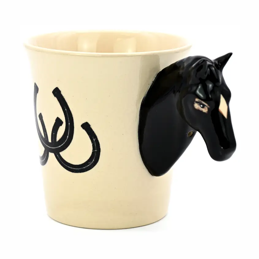 BLACK HORSE HEAD MUG