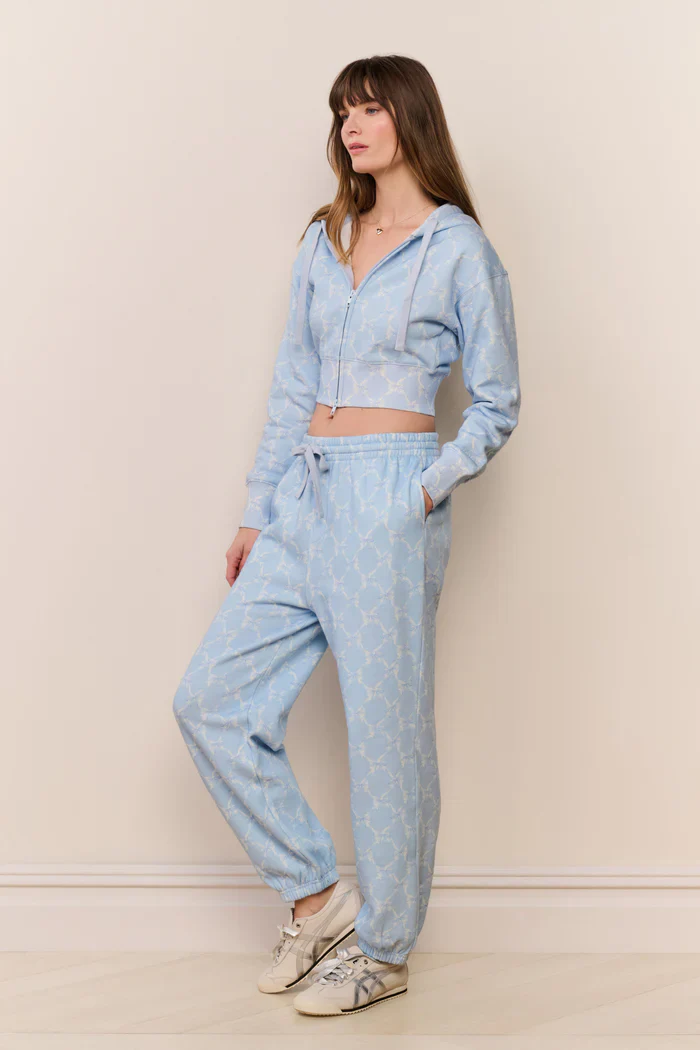 BLUE LILIA BOW PRINT SWEATPANTS - Image 3