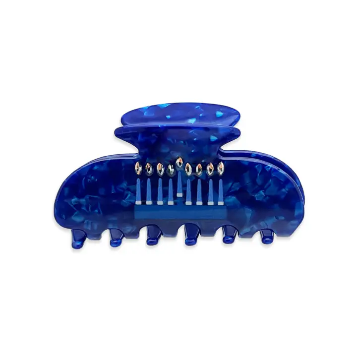 BLUE MENORAH HAIR CLIP