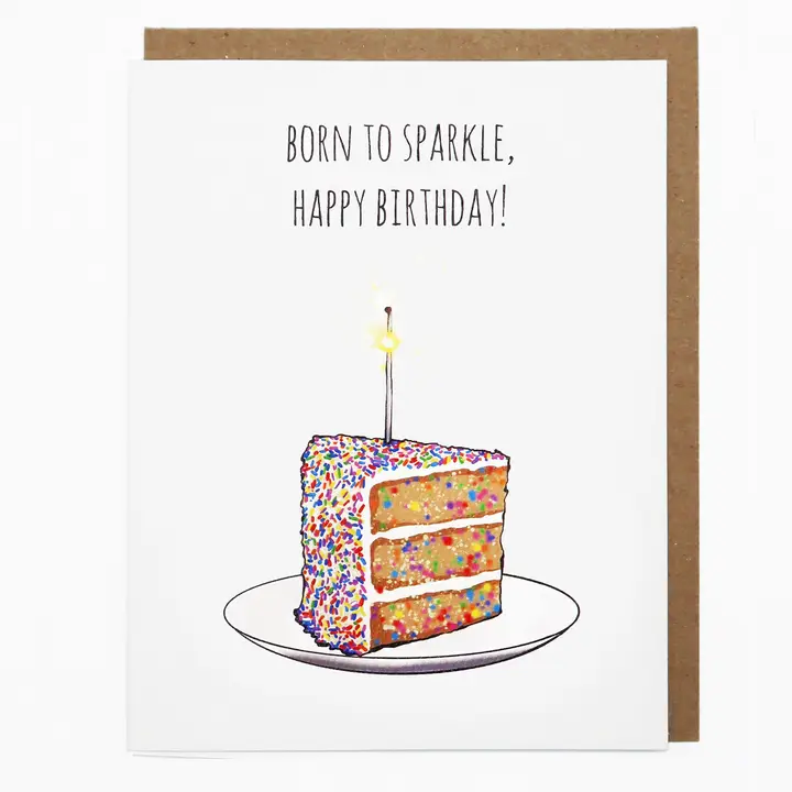 BORN TO SPARKLE BIRTHDAY CARD