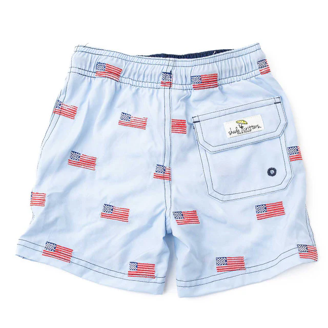 BOYS AMERICAN FLAG SWIM TRUNKS - Image 2