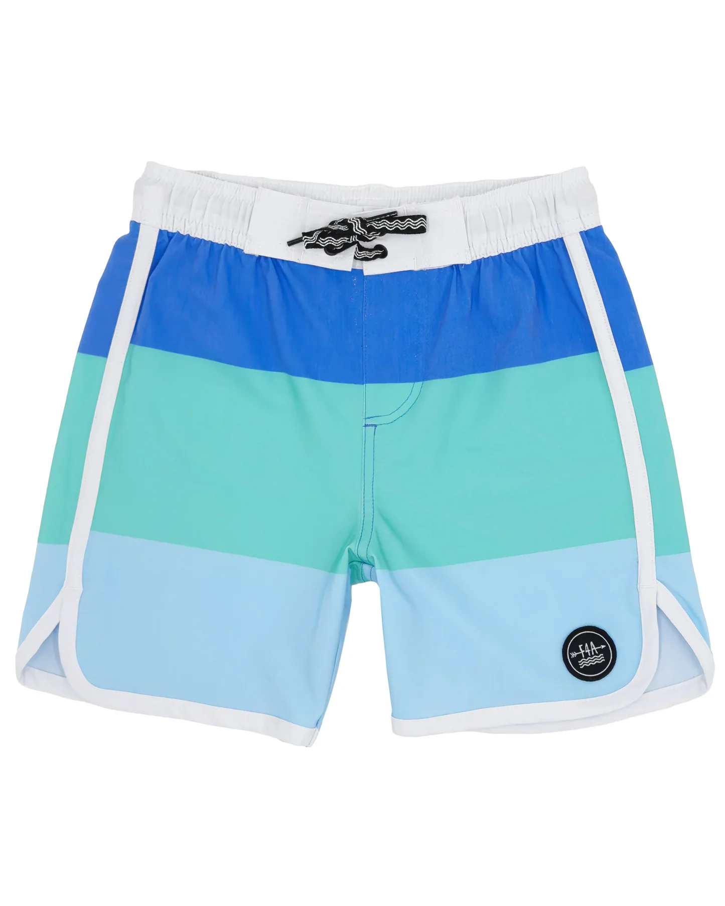 BOYS BLUE BLOCK STRIPE BOARDSHORT