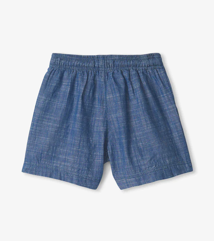 TODDLER BLUE INDIGO PULL ON SHORTS - Image 2