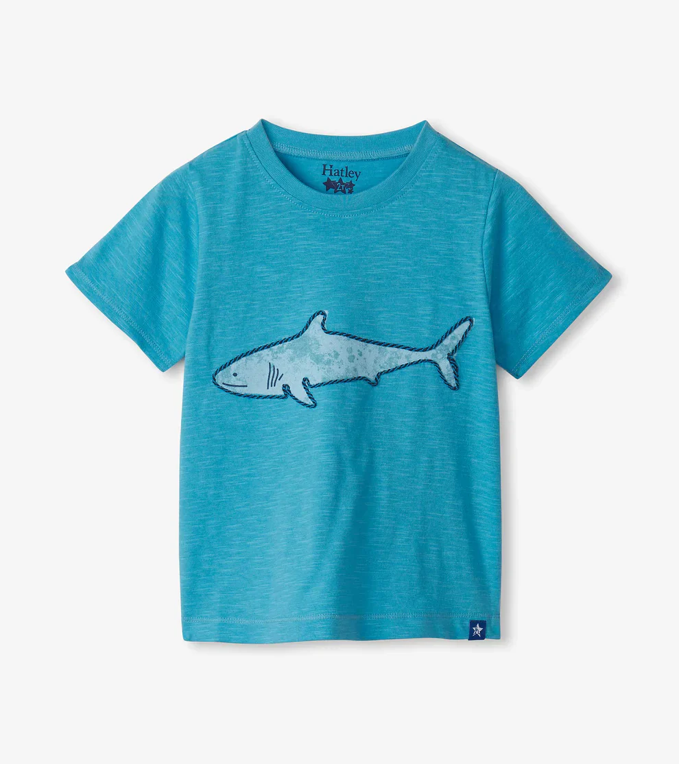 BOYS BLUE SHARK GRAPHIC TEE