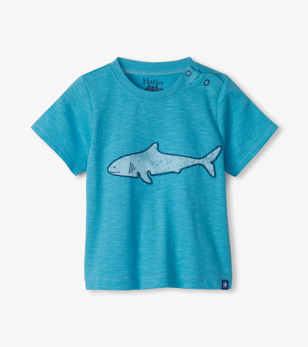 BOYS BLUE SHARK GRAPHIC TEE - Image 3