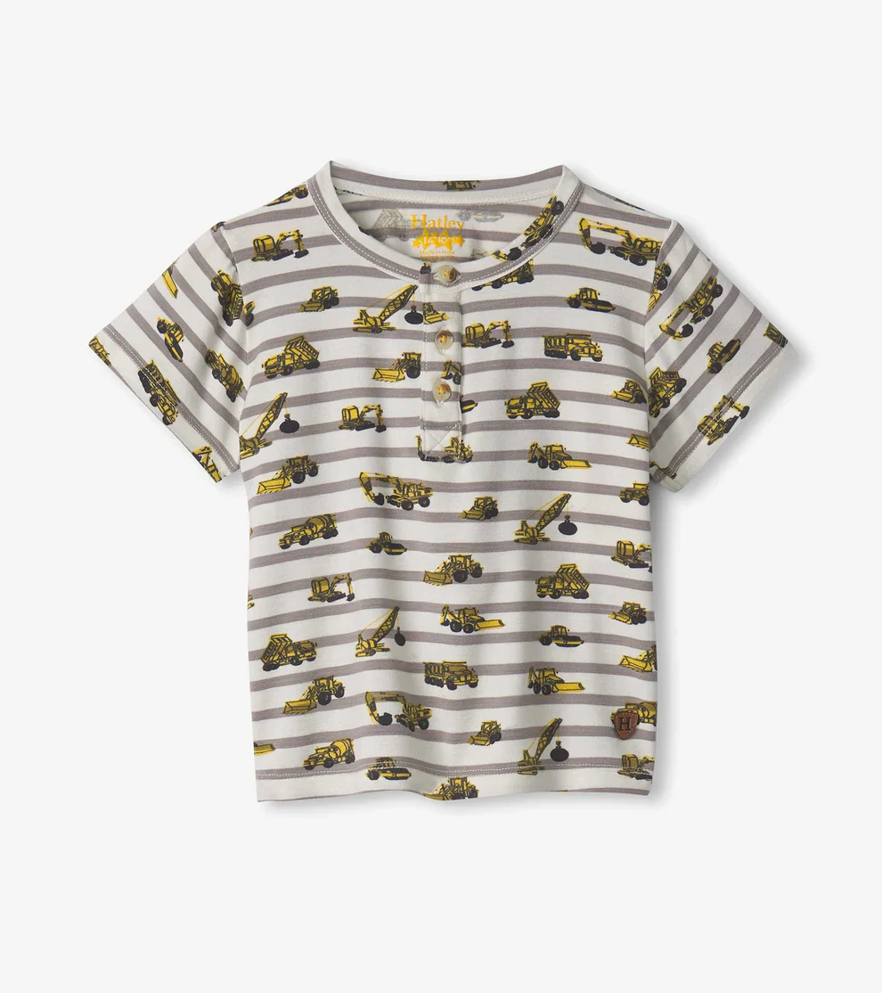 BOYS CONSTRUCTION BAMBOO HENLEY TEE