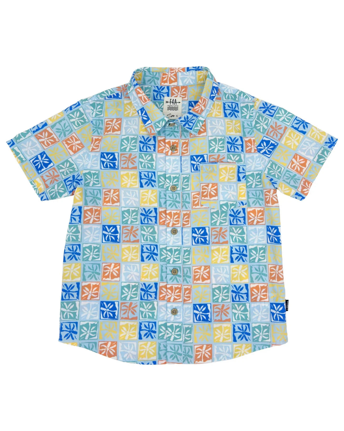 BOYS PALM CHECK BUTTON DOWN SHIRT