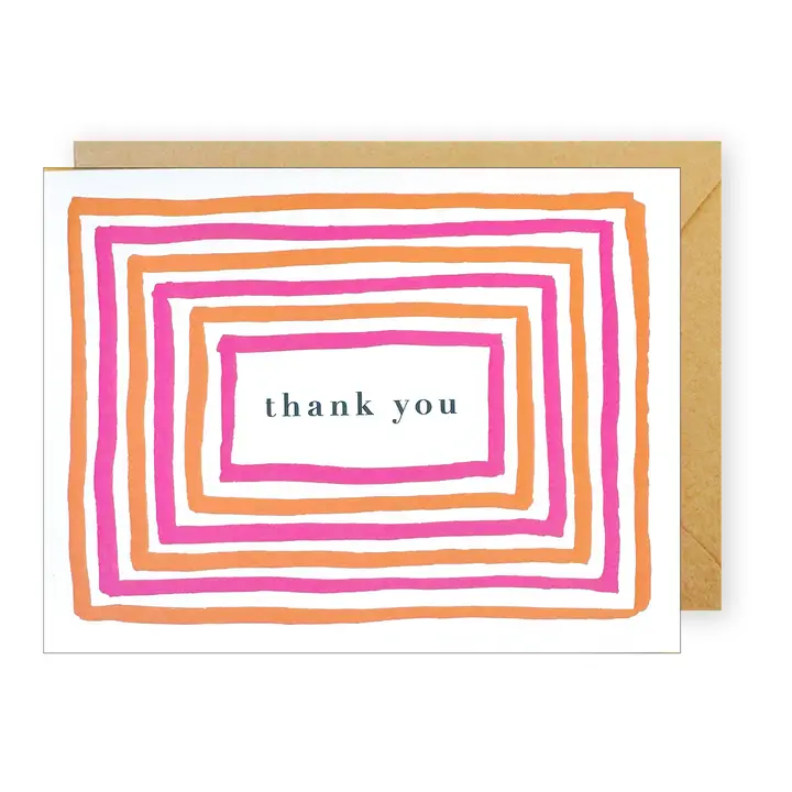 BRIGHT BORDERS THANK YOU CARD
