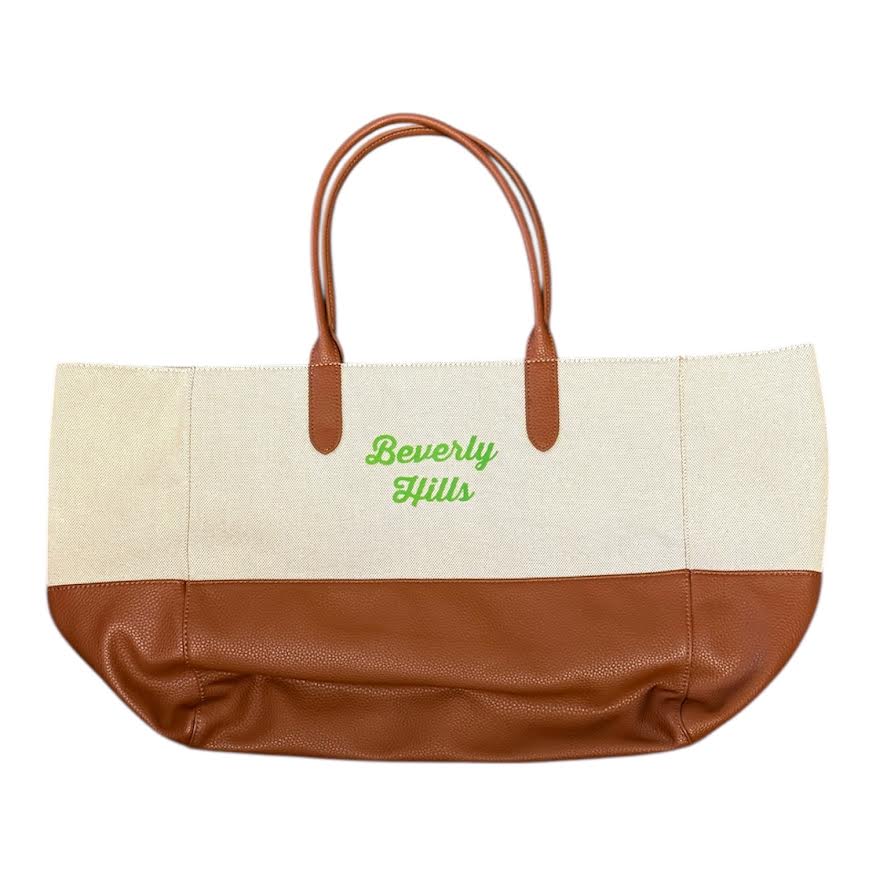 BROWN BEVERLY HILLS POUCH AND TOTE