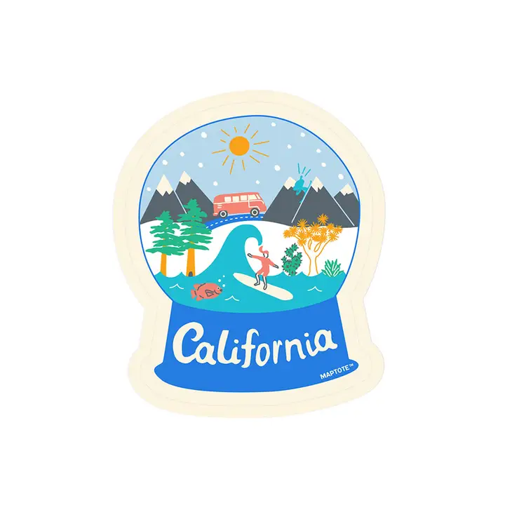 CALIFORNIA SNOW GLOBE STICKER