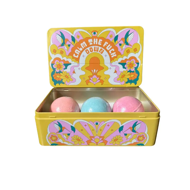 CALM THE FUCK DOWN BATH BOMB TIN BOX - Image 2