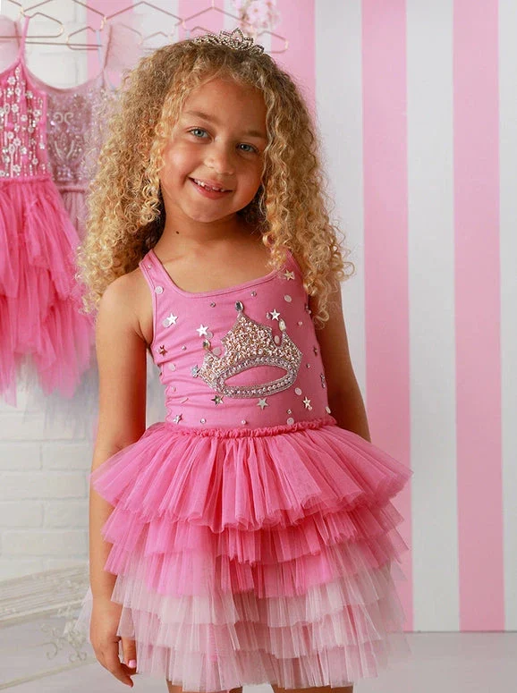 GIRLS CANDY PINK TIARA DRESS