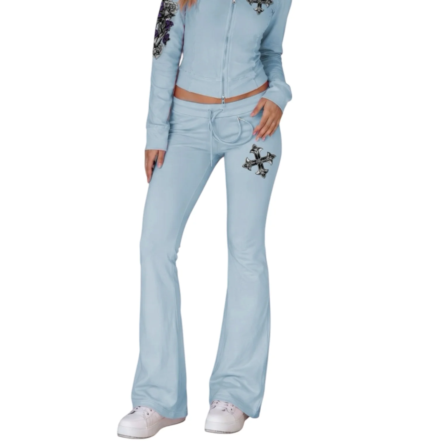 CHROME FLEUR SHERPA PANTS - BLUE - Image 2