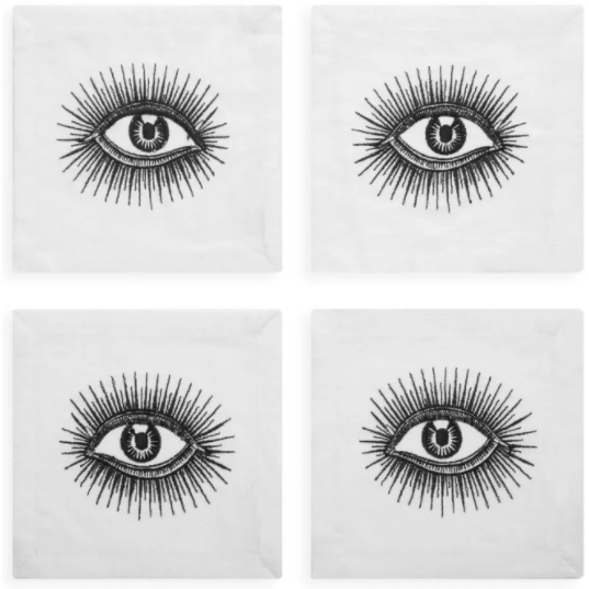 EYES LINEN COCKTAIL NAPKIN SET