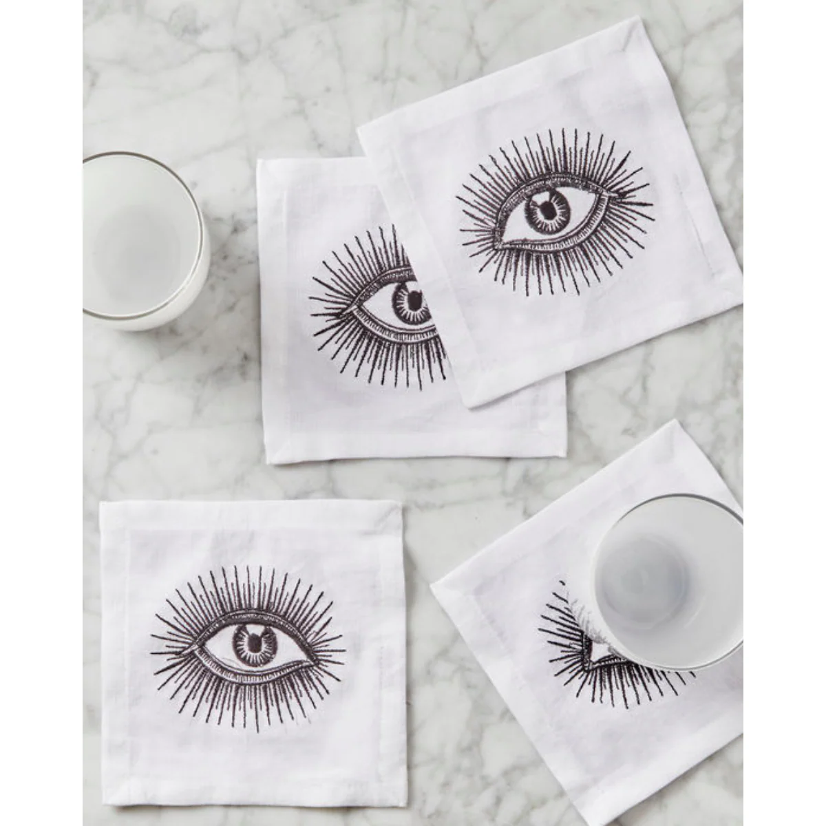 EYES LINEN COCKTAIL NAPKIN SET - Image 2