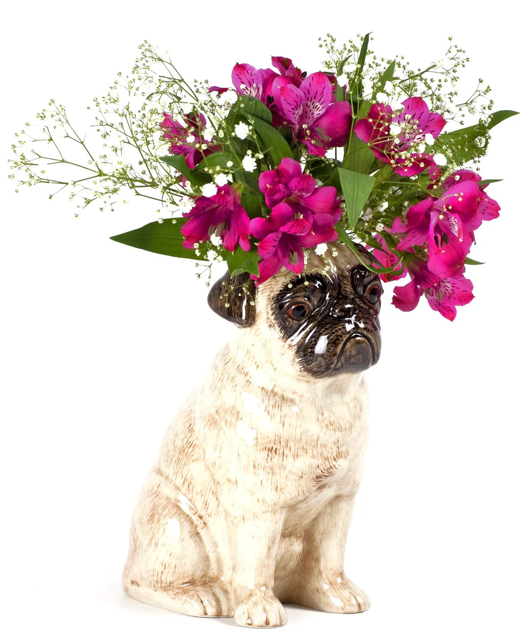 FAWN PUG LARGE FLOWER VASE
