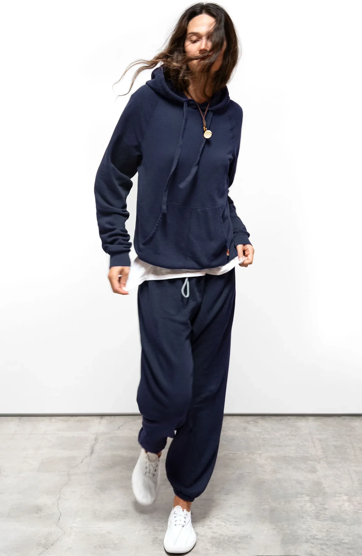 FREECITY BASICGOODNESS LIGHT TERRY/FLUFF HOODIE - MOONSHROOMS BLUES - Image 2