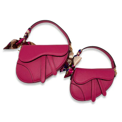 FUCHSIA PURSE W/ SCARF