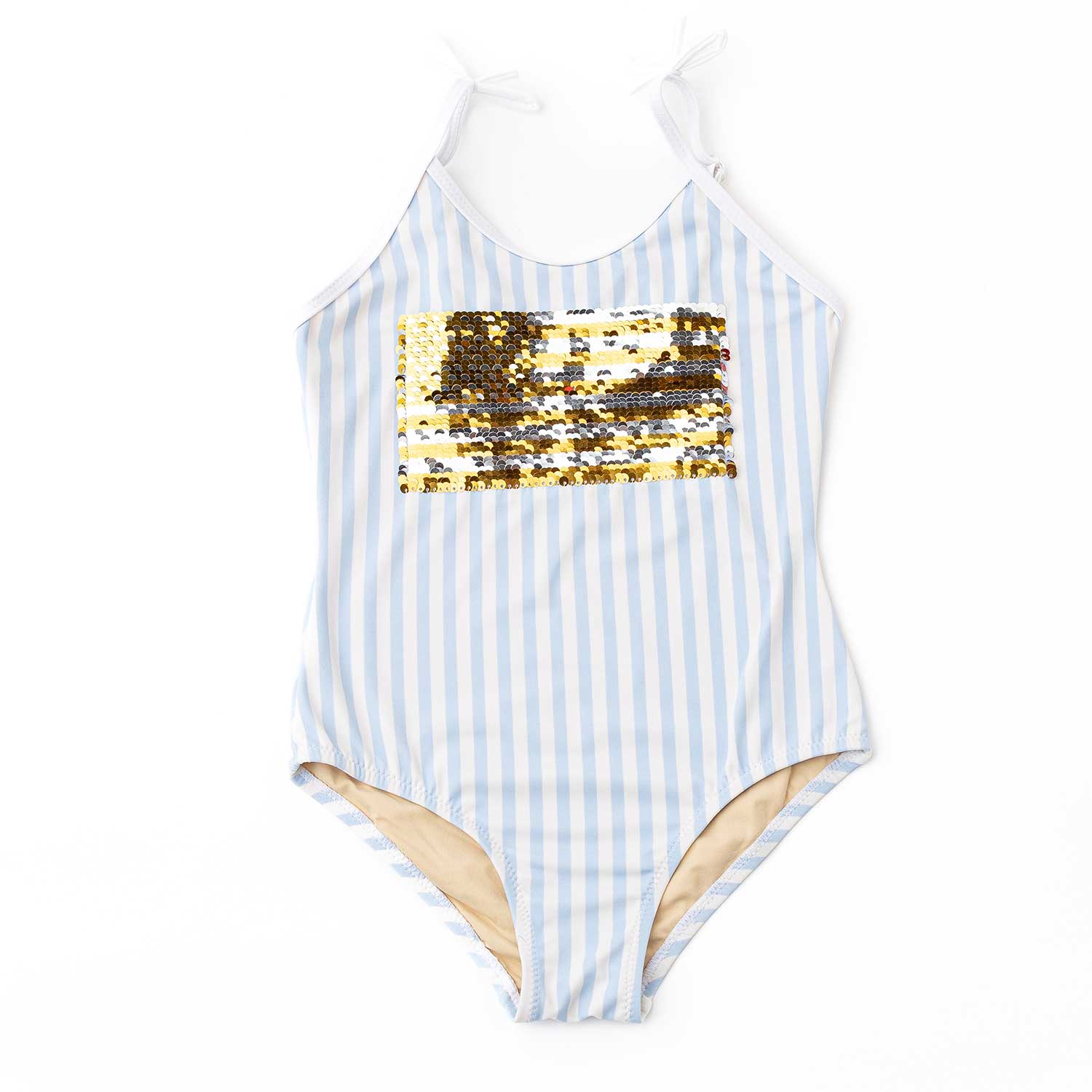 GIRLS AMERICANA SEQUIN STRIPE BATHING SUIT - Image 2