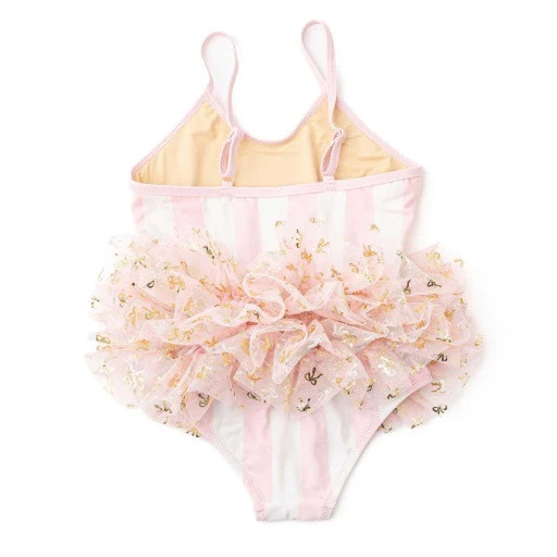 GIRLS BLUSH BOW SKIRTED BATHING SUIT - Image 3