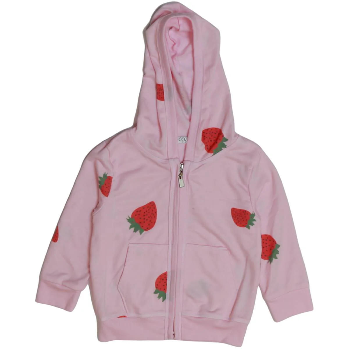 GIRLS LUSH PINK STRAWBERRY ZIP HOODIE