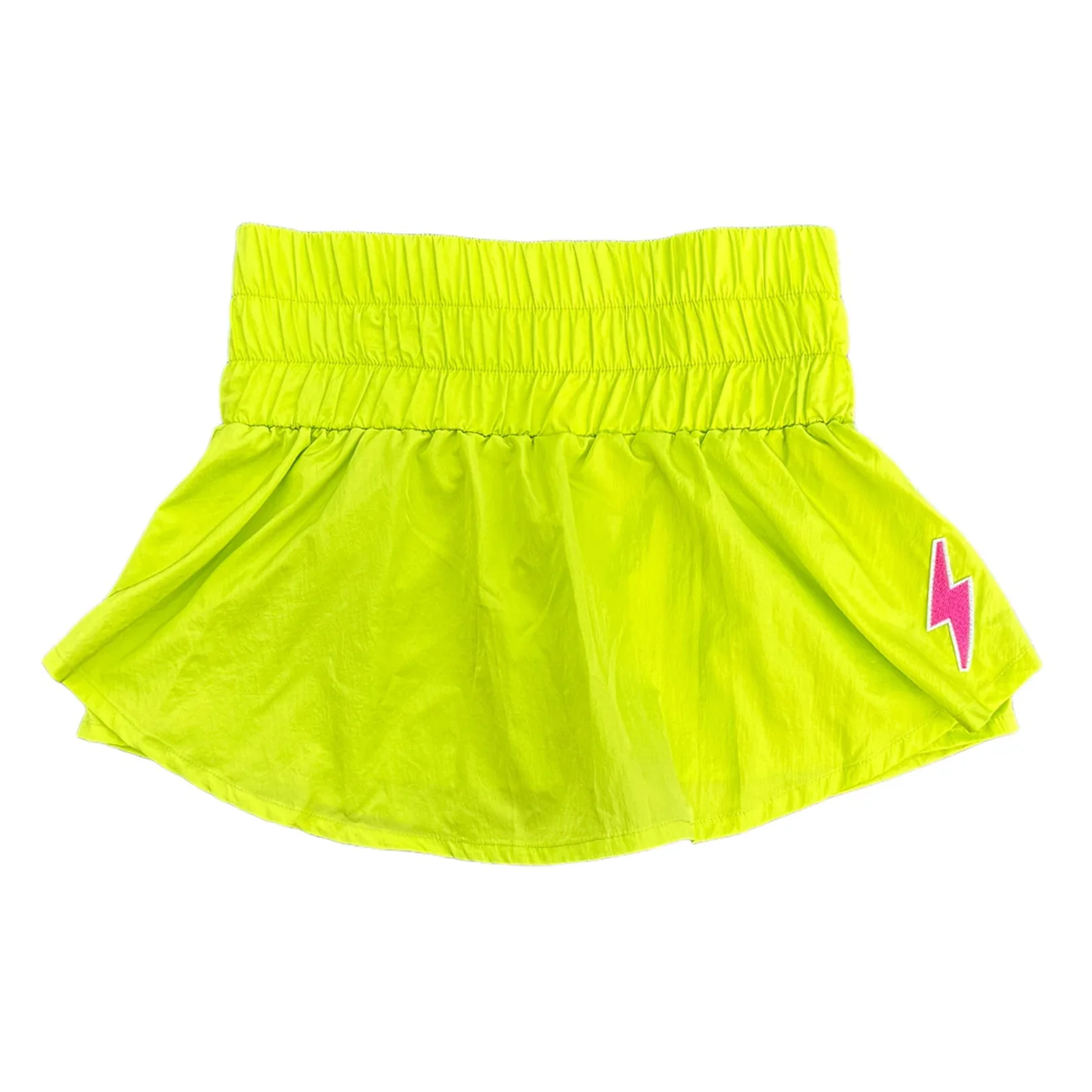 GIRLS NEON YELLOW BOLT MINI SKORT