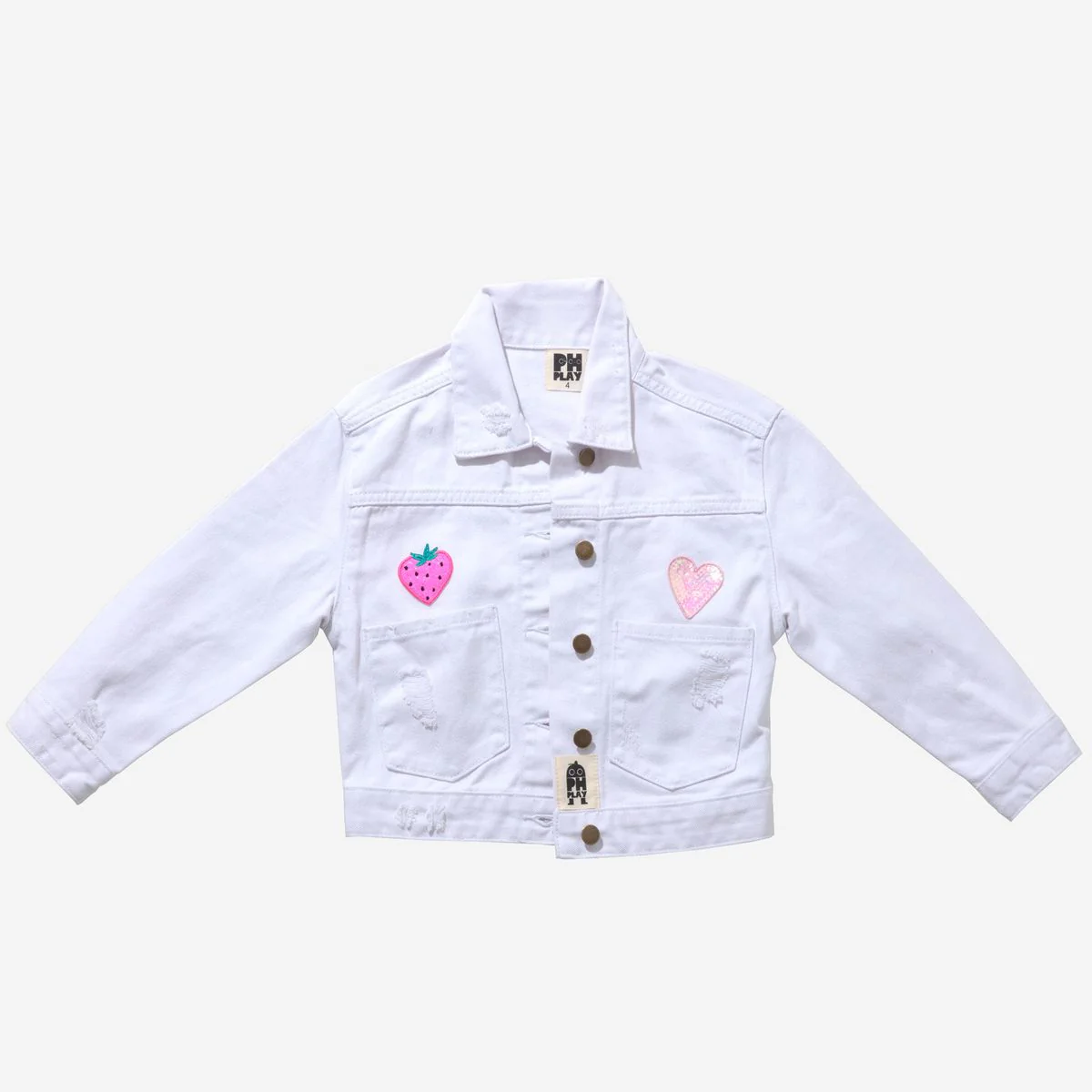 GIRLS PATCHED BOW DENIM JACKET