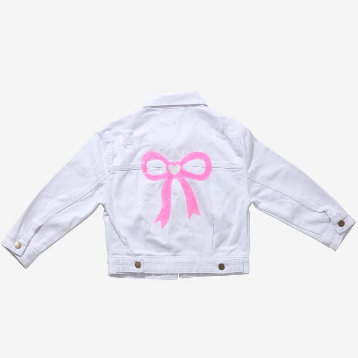GIRLS PATCHED BOW DENIM JACKET - Image 2