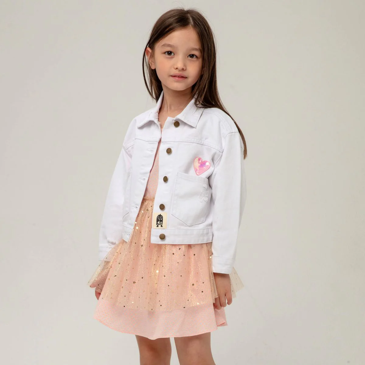 GIRLS PATCHED BOW DENIM JACKET - Image 3