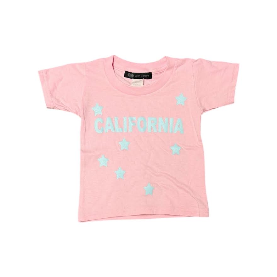 GIRLS PINK CALIFORNIA STARS T-SHIRT