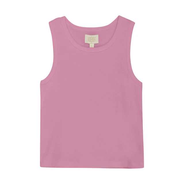 GIRLS PINK RIBBED TANK