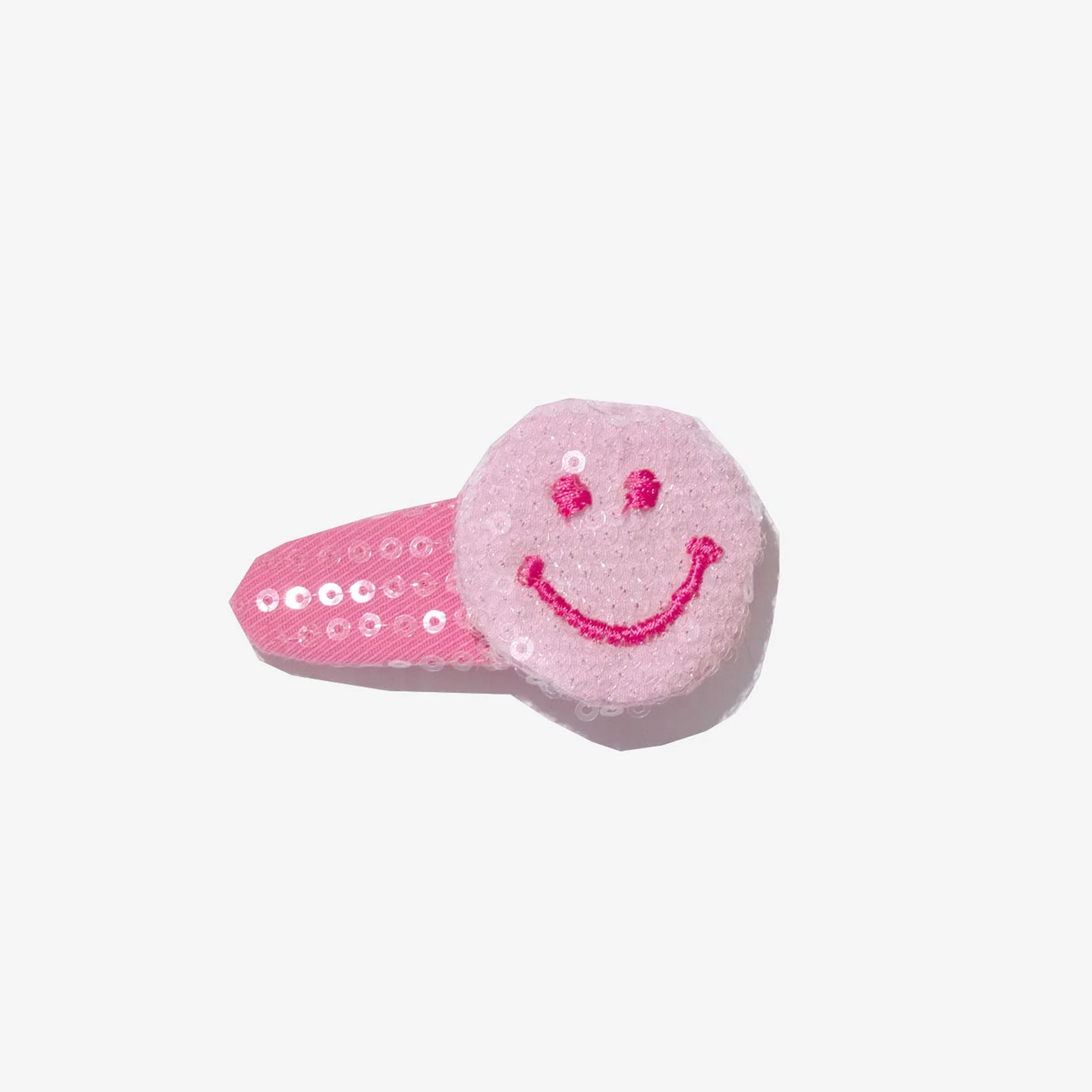 GIRLS PINK SEQUIN SMILEY CLIP