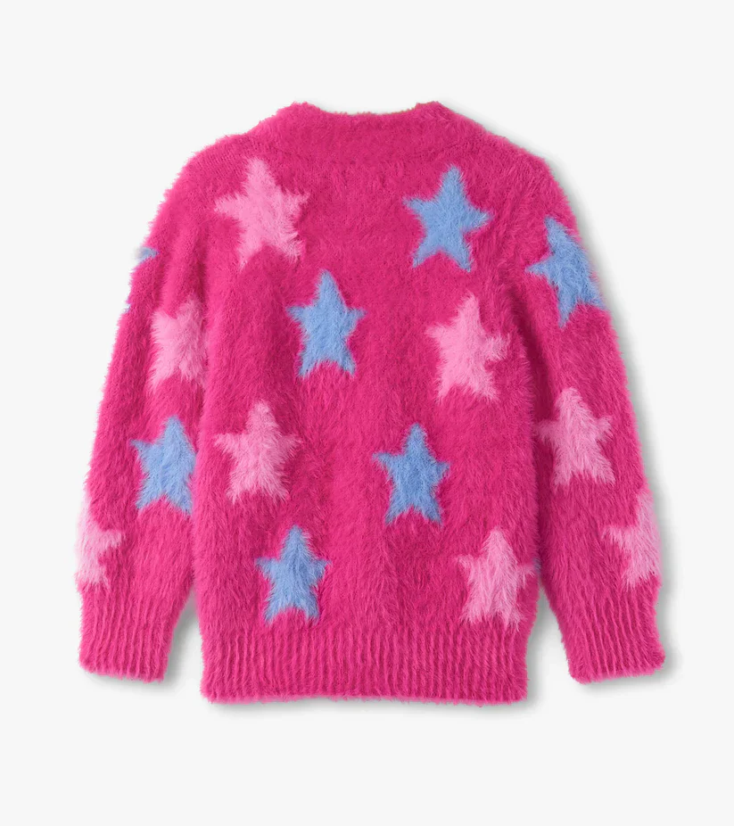 GIRLS SPARKLING STAR FUZZY CARDIGAN - Image 2