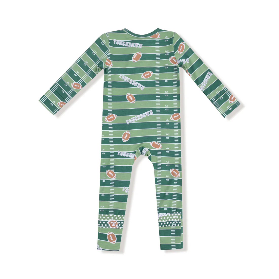 GLOW IN THE DARK FOOTBALL FIELD 2 WAY ZIPPER ROMPER - Image 2