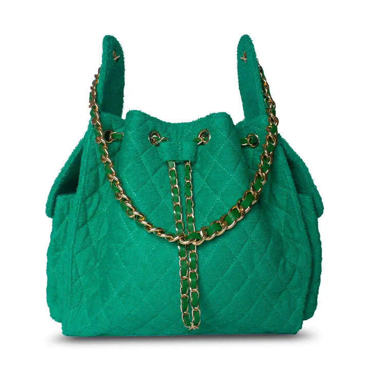 GREEN TERRY BUCKET BAG