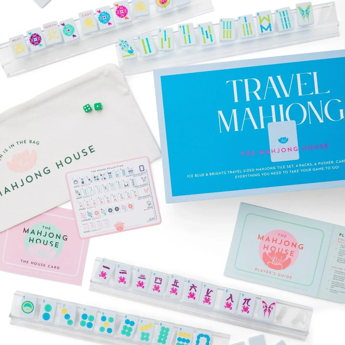 ICE BLUE & BRIGHTS MAHJONG TRAVEL SET - Image 3