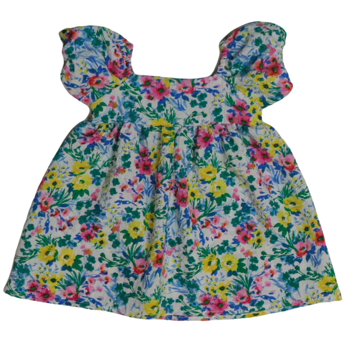 INFANT GIRLS EMPIRE PUFF SLV FLORAL DRESS