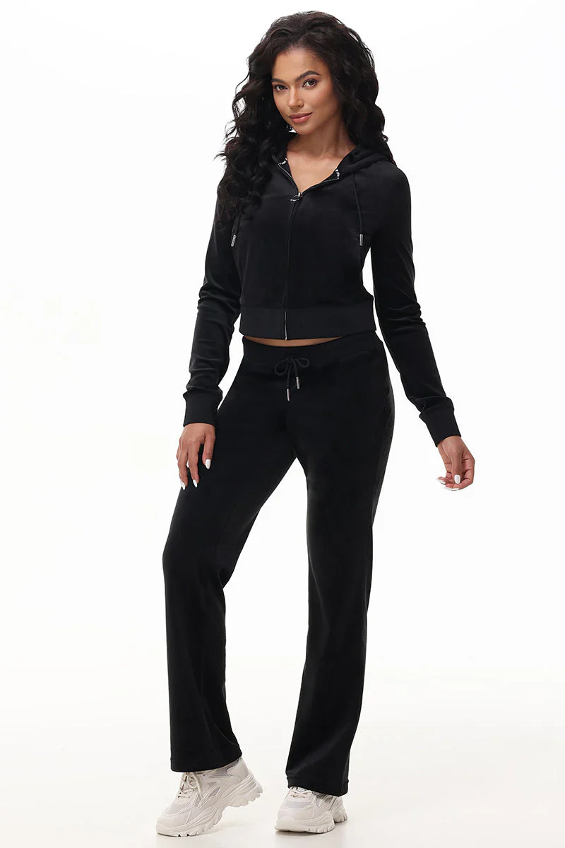 JUICY COUTURE VELOUR ZIP HOODIE - LIQUORICE - Image 2