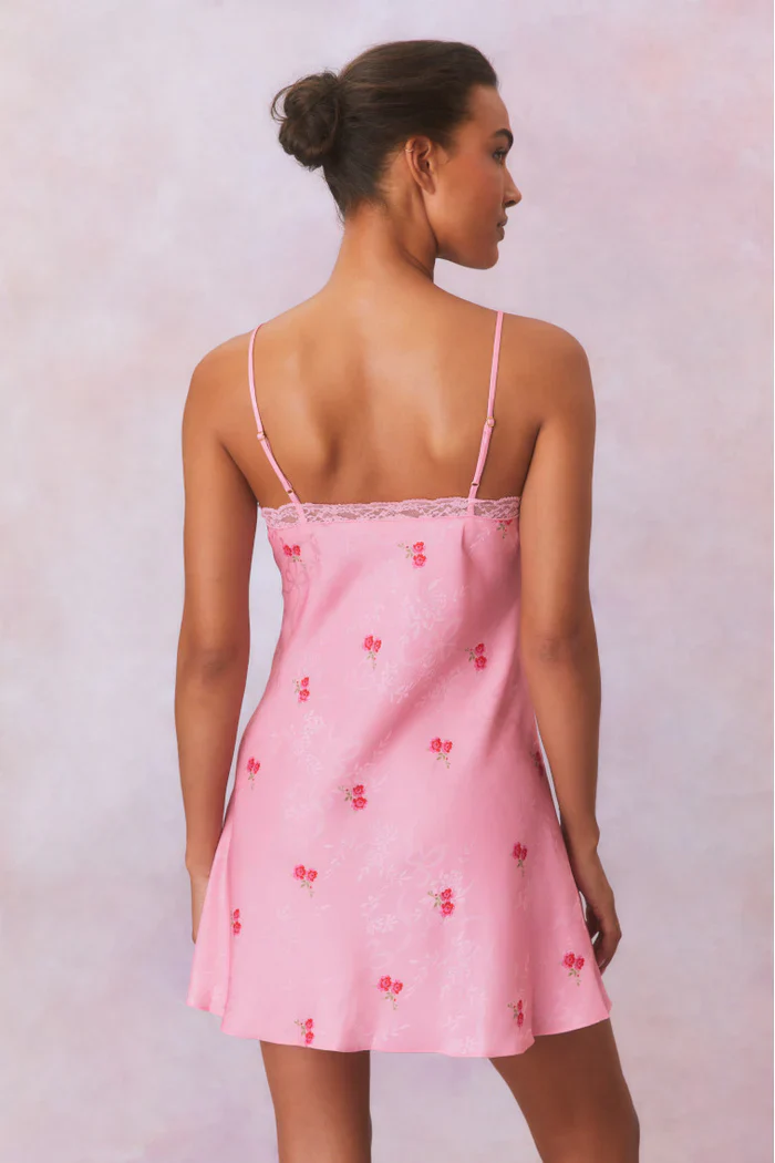 LARINDA PINK CHERRY SLIP DRESS - Image 3
