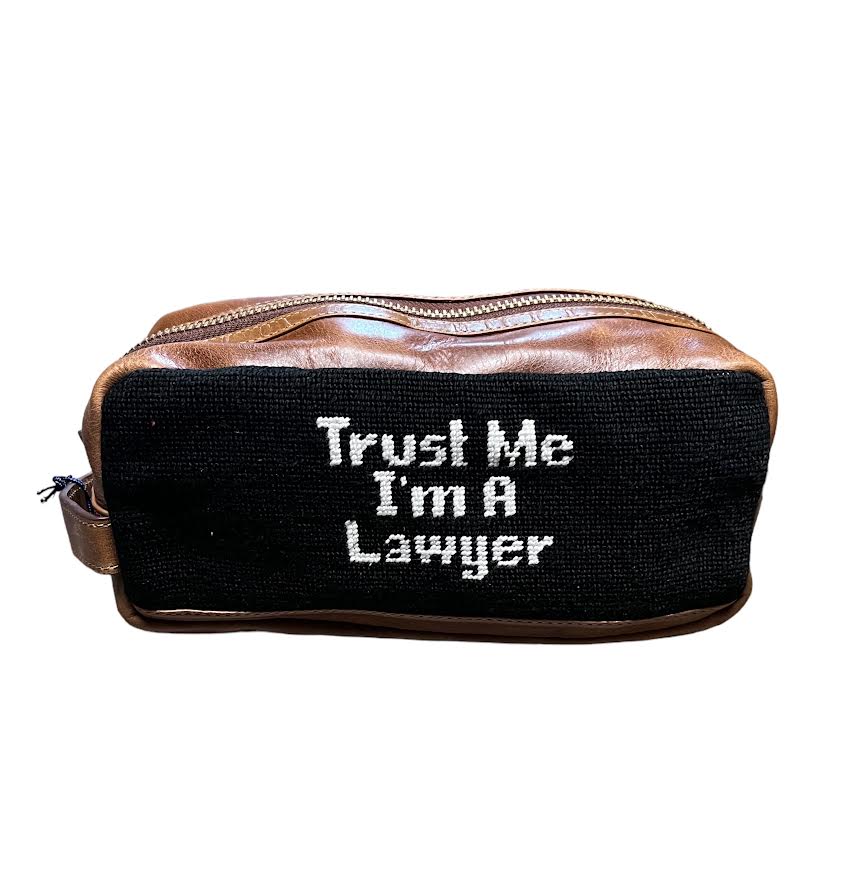 TRUST ME I'M A LAWYER BLACK TOILETRY BAG