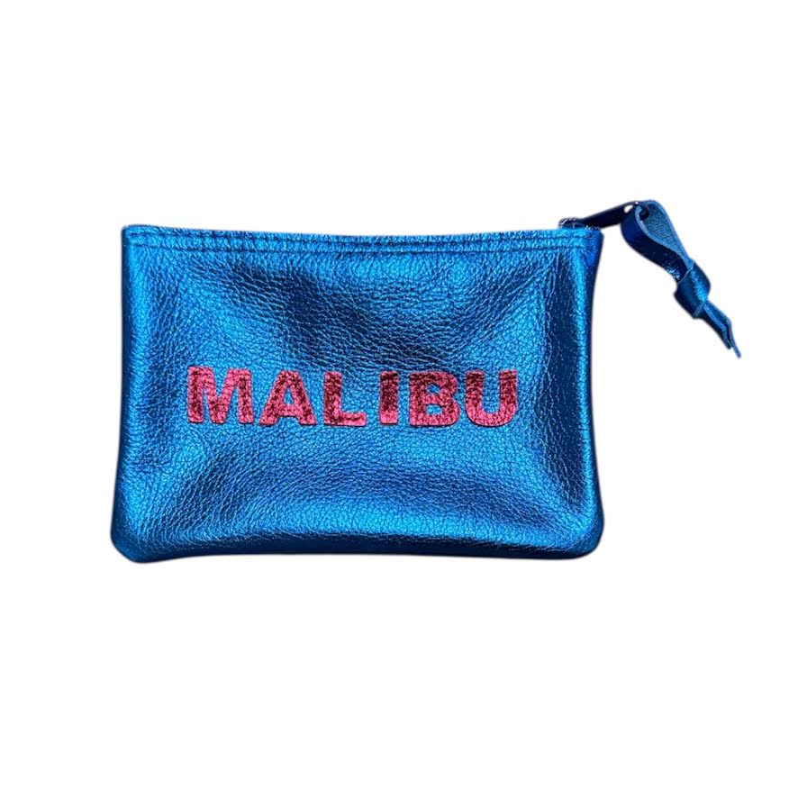 BLUE MALIBU LEATHER POUCH