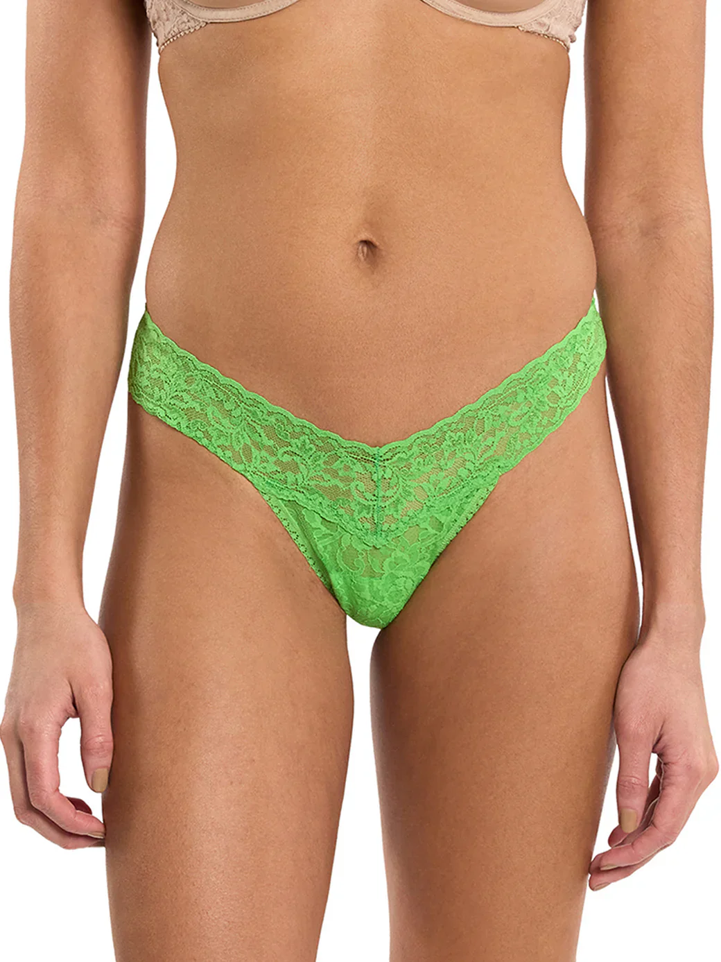 LUCKY ME GREEN SIGNATURE LACE LOW RISE THONG - Image 2